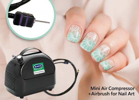 Mini compresor de aire + aerógrafo para arte de uñas
